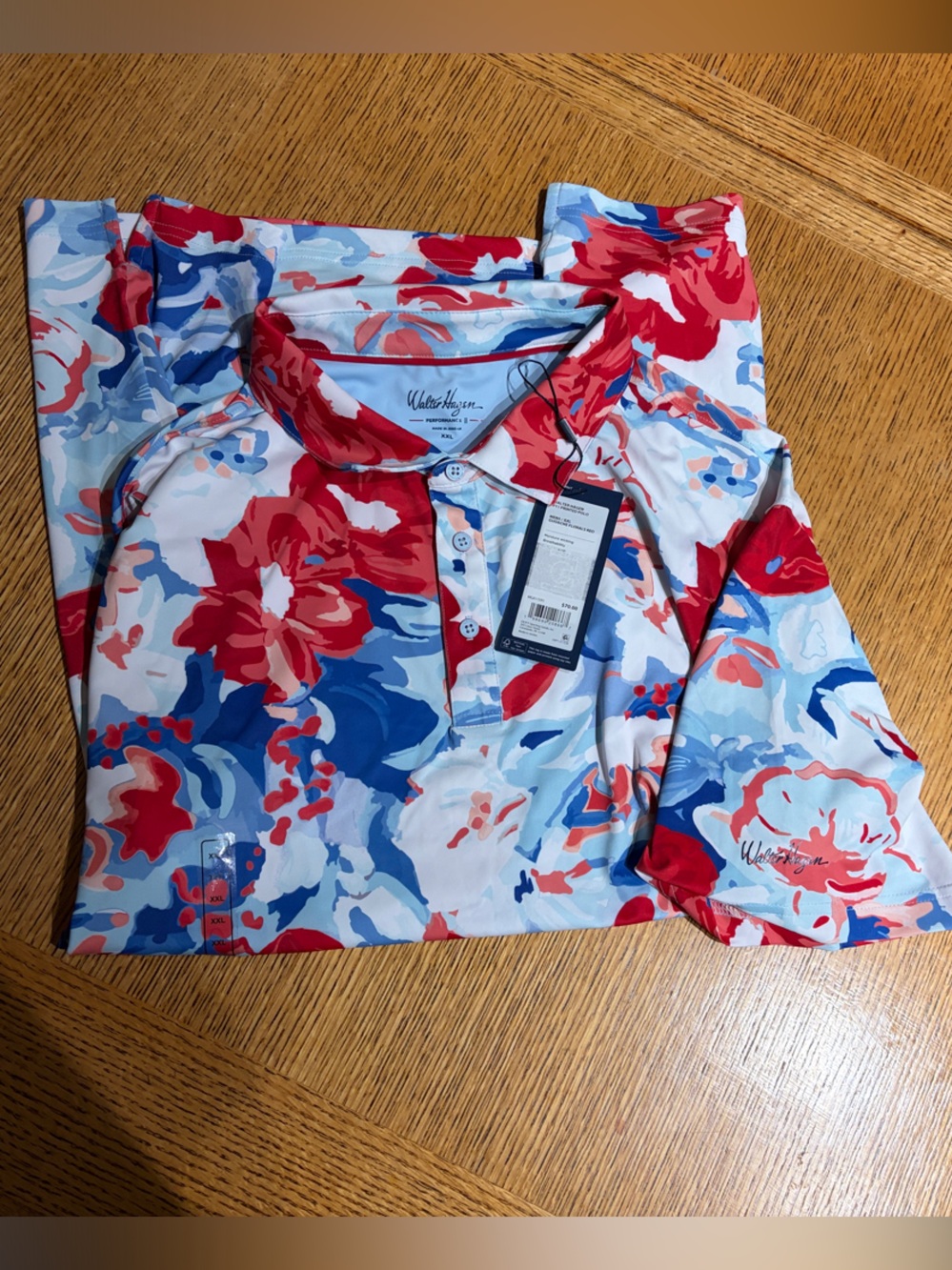 Walter Hagen iMen’s Red & Blue Floral Button-Down Shirt